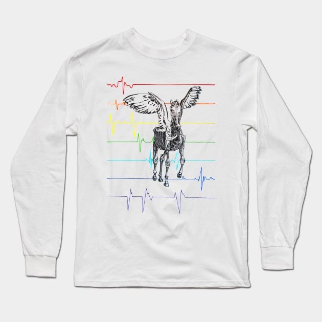 Pegasus Flatlining Long Sleeve T-Shirt by RaLiz